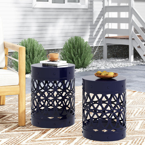 Outdoor Metal S/2 end table
