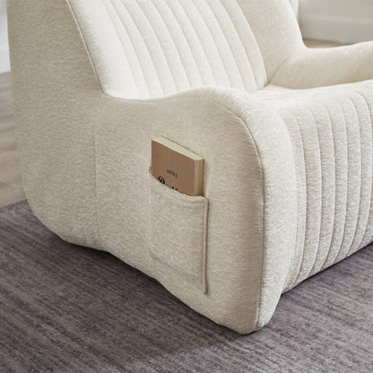 Adult Oversized Chenille Bean Bag Chair with Armrests, Floor Lazy Sofa
