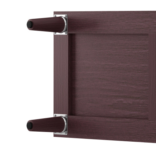 70 Inch Brown Rattan Four-Door Sideboard MDF Solid Wood Leg Adjustable Shelf Easy Assembly Home Storage Cabinet