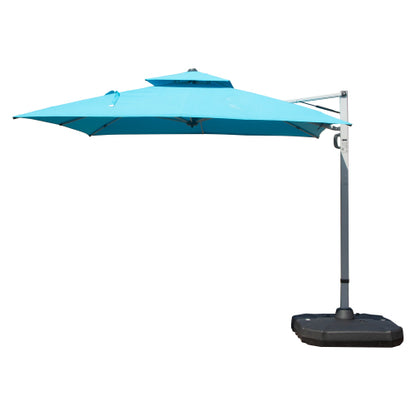 10'X10' Square Cantilever Umbrella with Center Pole, Lake Blue (Base Not Included)
