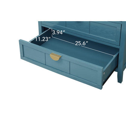 American Style 3-Drawer Storage Cabinet Anti-Tip Design Non-Slip Foot Pad Household Bedroom Study Wooden Chest Cabinet