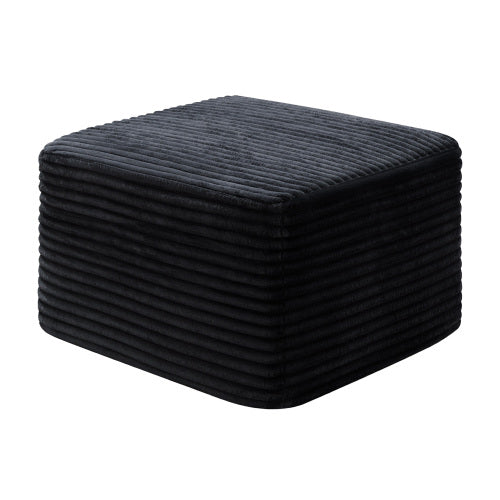 37.5 Inch Square Corduroy Upholstered Ottoman, Soft Padded Multi-Use Foot Stool for Living Room Decor