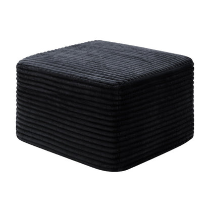 37.5 Inch Square Corduroy Upholstered Ottoman, Soft Padded Multi-Use Foot Stool for Living Room Decor