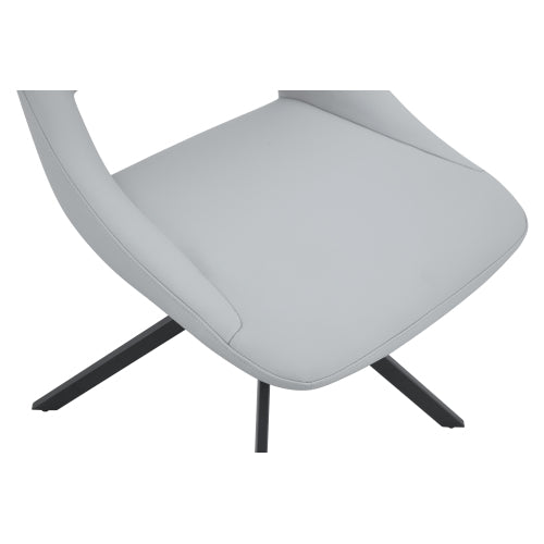 Swivel PU Leather Dining Chairs with Auto-Return, Set of 4, Light Gray