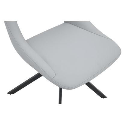 Swivel PU Leather Dining Chairs with Auto-Return, Set of 4, Light Gray