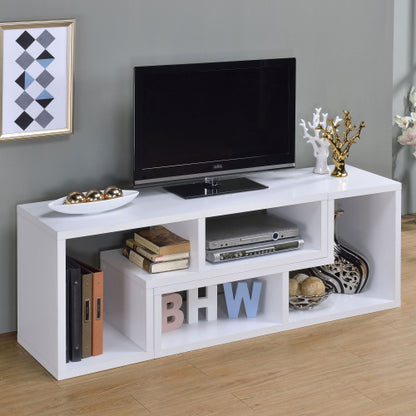 White Multi-purpose Convertible Bookcase L-Shaped Combined Storage TV Cabinet