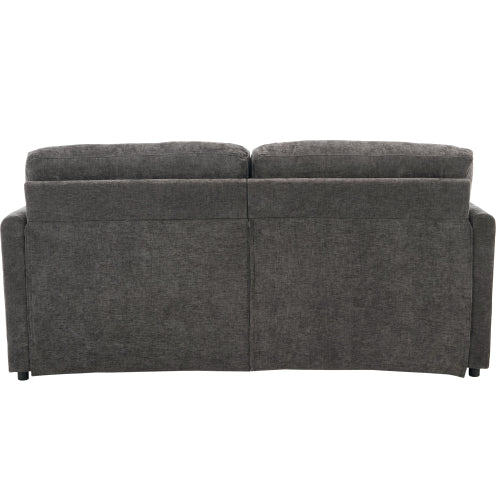 68.1-Inch Grey Cloud-Style Loveseat Sofa Double-Layer Cushion Chenille Couch with Detachable Lumbar Pillow