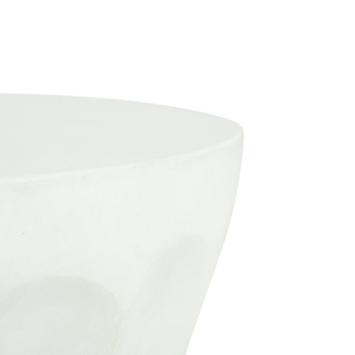 Outdoor Round Concrete Antique White Side Table,Living Room Mgo End Table