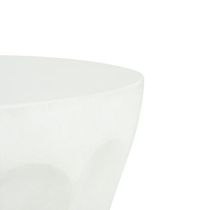 Outdoor Round Concrete Antique White Side Table,Living Room Mgo End Table