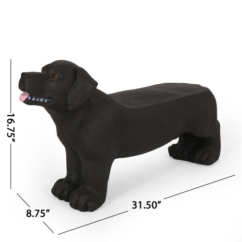 DOG BENCH, Outdoor Bench, Matte Black + Black, No Assembly Required