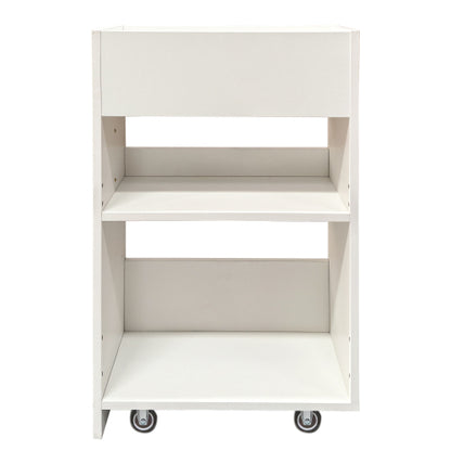 3-Tier Adjustable Side Panel Mobile Dustproof Storage Bookcase Cabinet