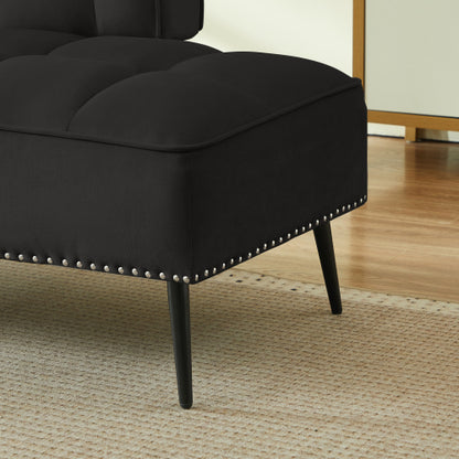 54-Inch Modern 2-Seater Velvet Loveseat Sofa with 360 degree  Rotating Side Table Space-Saving