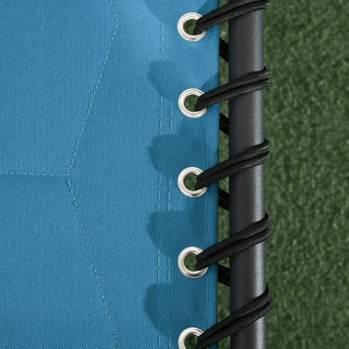 Outsunny Folding Chaise Lounge Set with 5-level Reclining Back, Outdoor Lounge Tanning Chair with Padded Seat, Side Pocket & Headrest for Beach, Yard, Patio, Sky Blue