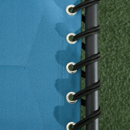 Outsunny Folding Chaise Lounge Set with 5-level Reclining Back, Outdoor Lounge Tanning Chair with Padded Seat, Side Pocket & Headrest for Beach, Yard, Patio, Sky Blue