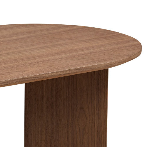 39.37inch  Oval Coffee Table, Walnut Veneer