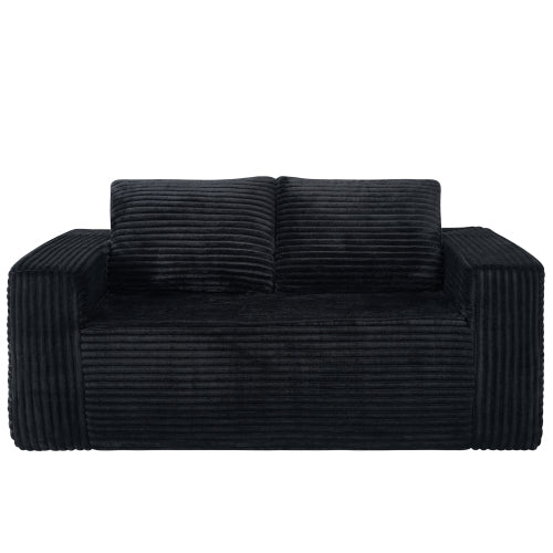 63-Inch Frameless Compressed Corduroy Loveseat for Small Spaces