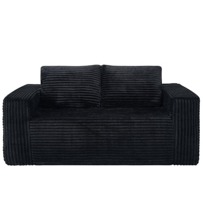 63-Inch Frameless Compressed Corduroy Loveseat for Small Spaces
