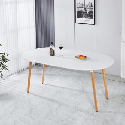 Adjustable Extendable Dining Table, MDF Top Wood Leg Multi-Function Office Coffee Table 100-180cm Size
