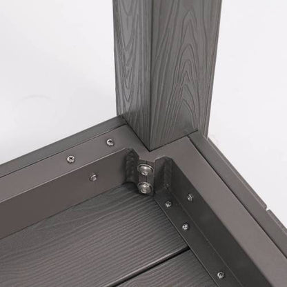 A wooden-textured imitation wood dining table, simple yet with a high quality feel. It has a small tabletop and is perfect for outdoor picnics. Charcoal gray, 68.9 inches.