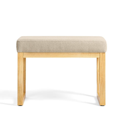 Shoe-changing bench, a shoe-changing bench with a wooden frame and a soft cushioned seat, can be placed freely and is suitable for small spaces without taking up much space -Brown