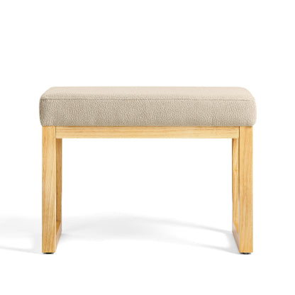 Shoe-changing bench, a shoe-changing bench with a wooden frame and a soft cushioned seat, can be placed freely and is suitable for small spaces without taking up much space -Brown