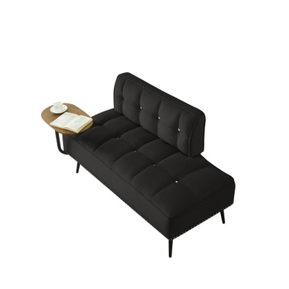 54-Inch Modern 2-Seater Velvet Loveseat Sofa with 360 degree  Rotating Side Table Space-Saving