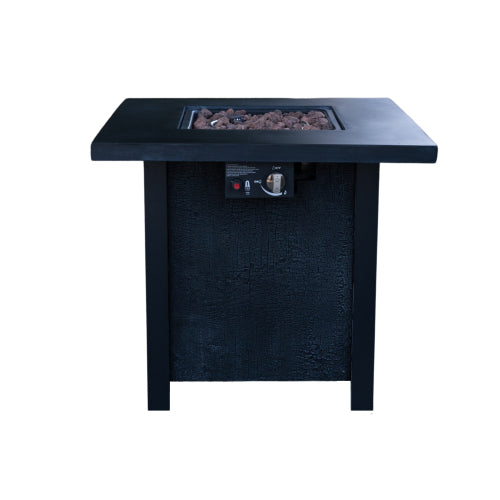 25" H Outdoor Patio Propane Gas Fire Pit Table - 50,000 BTU High-temperature-resistant carving process for environmentally friendly materials with the effect of rattan weaving grain