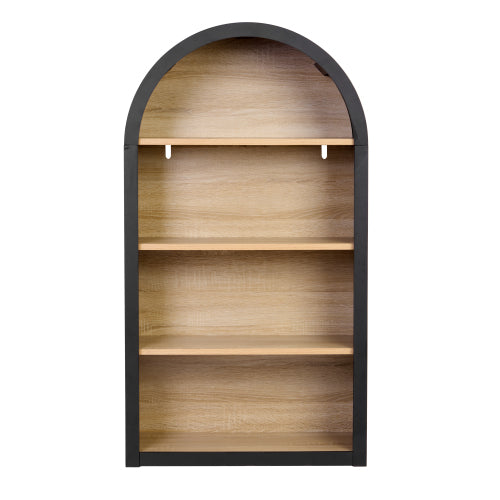 43 Inch Black Arched 4-Tier MDF Bookshelf Home Decorative Storage Display Shelf