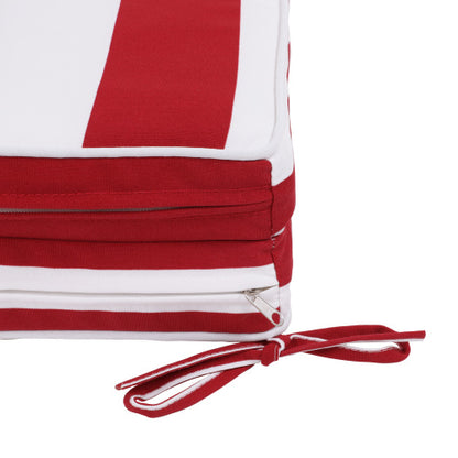 2PCS Set Outdoor Lounge Chair Cushion Replacement Patio Funiture Seat Cushion Chaise Lounge Cushion-Red/white