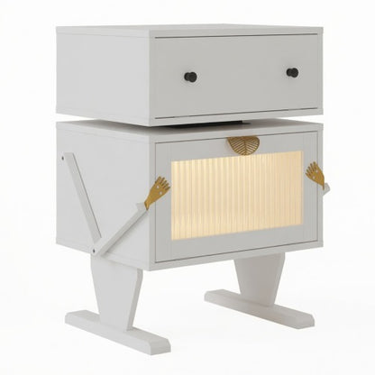 White Robot LED Nightstand