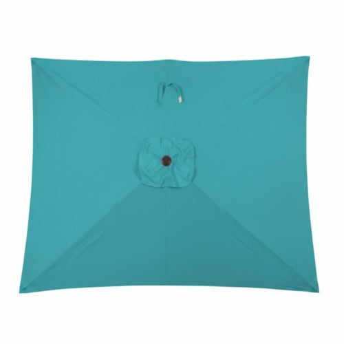 6.5 x 10 ft Turquoise Rectangular Patio Umbrella with Crank, Tilt, Polyester UV-Resistant Canopy for Pool, Backyard & Patio (Without base)