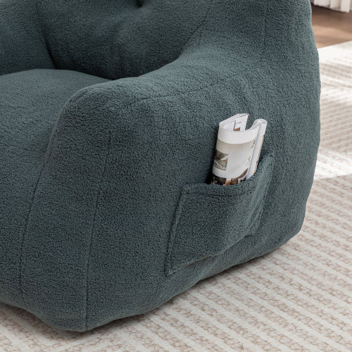 Adults High-Density Foam Stuffed Bean Bag Chair with Armrests