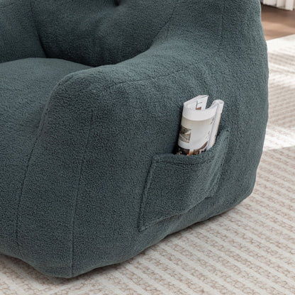 Adults High-Density Foam Stuffed Bean Bag Chair with Armrests