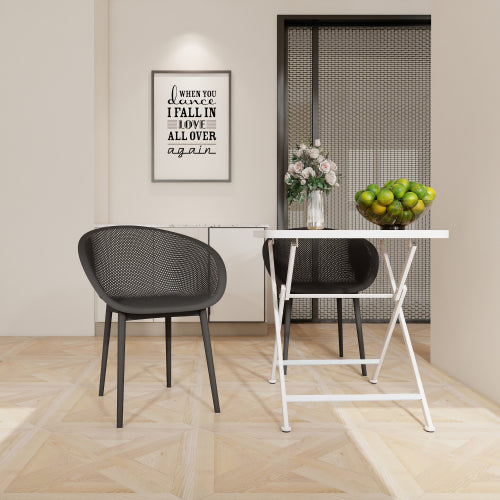 Holiday - 2-Pack Modern Lounge Chairs – Indoor/Outdoor All-Weather PP Plastic, Lightweight for Patio, Beach, Living Room (Warm Grey)