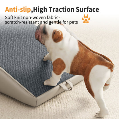 Foldable Ottoman Dog Stairs Ramp for Small Dogs and Cats 2-in-1 Pet Steps