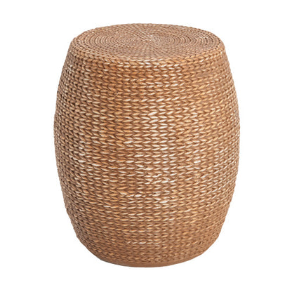 Nydia Outdoor Patio Drum-Shaped MGO Side Table, Brown