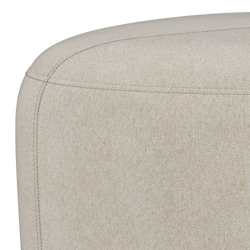Small Ottoman Linen Upholstered Accent Footstool for Living Room Bedroom