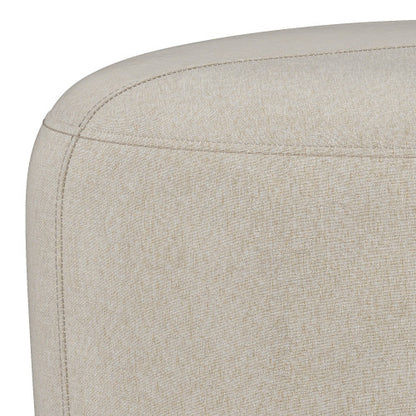 Small Ottoman Linen Upholstered Accent Footstool for Living Room Bedroom