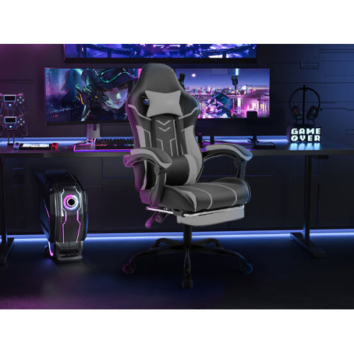 Gaming chair, Computer chair Ergonomic chair with footrest Office chair Ergonomic computer chair with lumbar backrest Blackgray