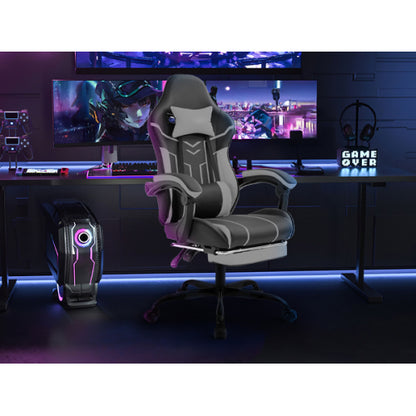 Gaming chair, Computer chair Ergonomic chair with footrest Office chair Ergonomic computer chair with lumbar backrest Blackgray