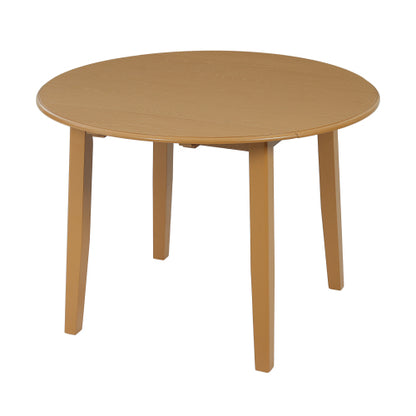 Extendable Round Dining Table for 2-4 People, Folding Wood Dining Table with Adjustable Size, Space-Saving Design for Small Apartments and Dining Areas - LIGHT BROWN