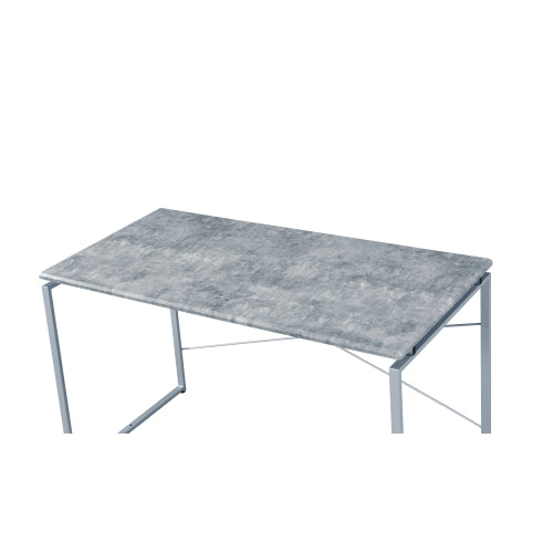 Jurgen Faux Concrete  Silver Finish Writing Desk