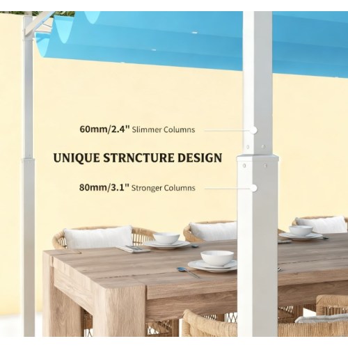 Outdoor Pergola,Retractable Pergola Canopy with Magnetic Fixture