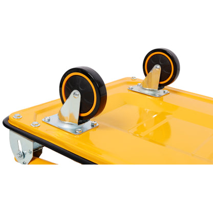 Foldable Platform Truck Push Dolly 330 lb. Weight Capacity Black and Yellow