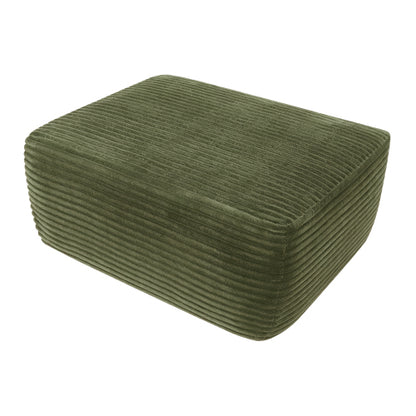 Plush Ottoman Green Corduroy Modular Sofa Extension Seat