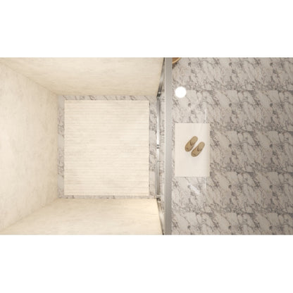 50-54 " x 72" Tempered Glass with Explosion Proof Film, Aluminum Frame Double Sliding Shower Door, "1/4 (6 mm), Stainless Steel handle,Brushed Nickel