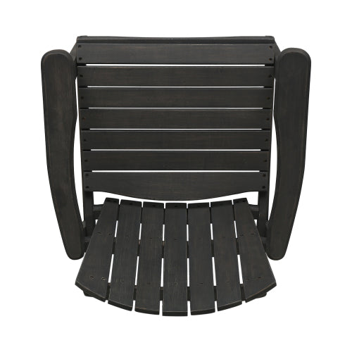 Outdoor Weather Resistant Acacia Wood  Dining Chairs (Set of 2), Dark Gray Finish