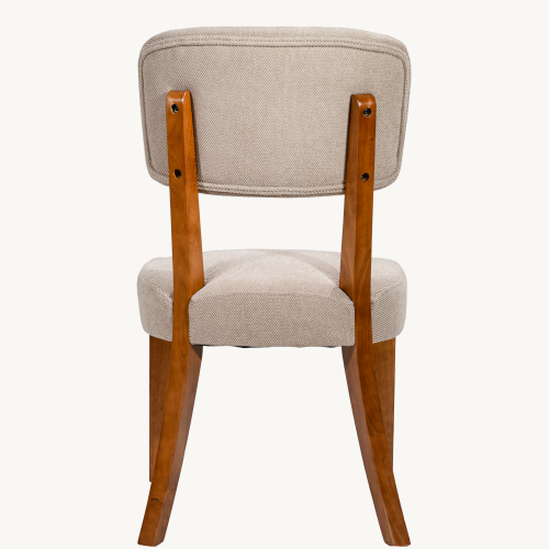 Armless Wood Dining Chairs with Upholstered Seats, Set of 2, Brown
