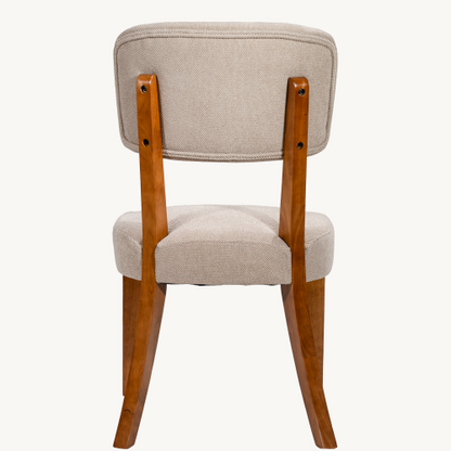 Armless Wood Dining Chairs with Upholstered Seats, Set of 2, Brown