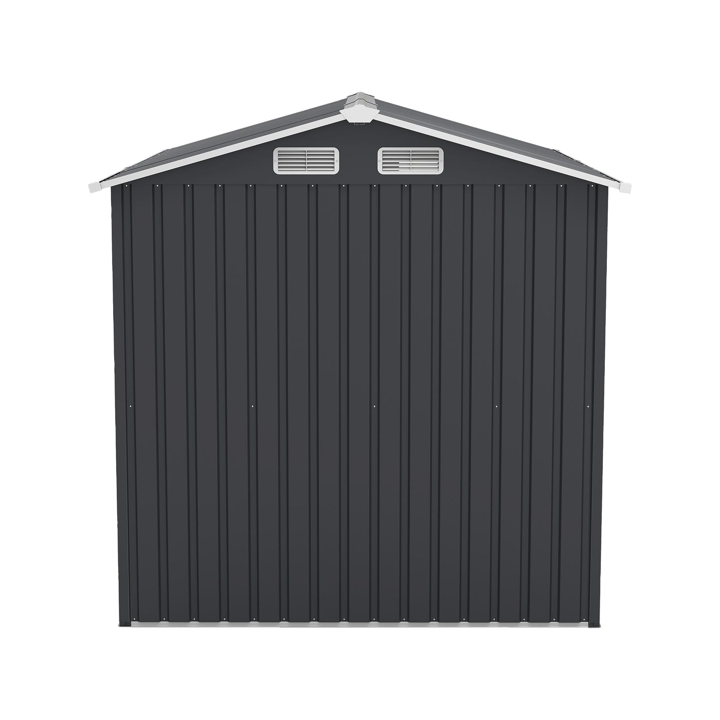 6x8FT Outdoor Steel Storage Shed with Clear Window, Lockable Doors, Compact Metal Tool Shed for Garden, Backyard, Patio, Utility, and Bike Storage,dark gray